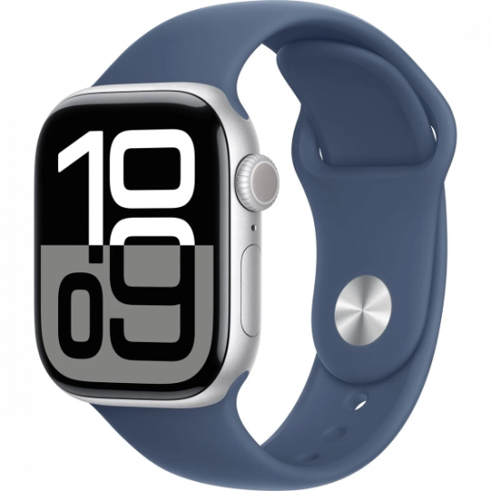 Часы Apple Watch Series 10 42mm Silver Aluminium Case With Denim Sport Band S/M