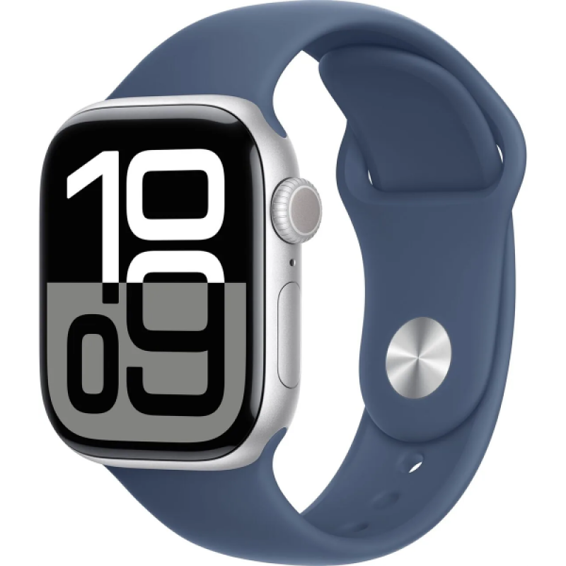 Часы Apple Watch Series 10 42mm Silver Aluminium Case With Denim Sport Band S/M