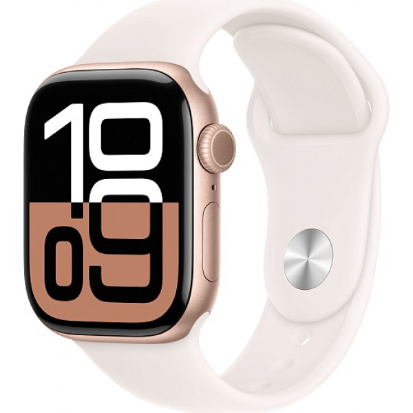 Часы Apple Watch Series 10 46mm Rose Gold Aluminium Case With Light Blush Sport Band S/M