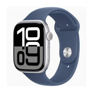 Часы Apple Watch Series 10 46mm Silver Aluminium Case With Denim Sport Band S/M