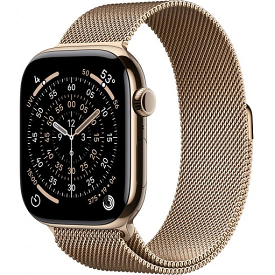 Часы Apple Watch Series 11 46mm Gold Titanium Case With Gold Milanese Loop M/L