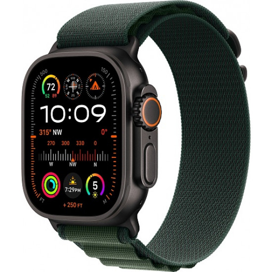 Часы Apple Watch Ultra 2 49mm Black Titanium Case With L Dark Green Alpine Loop
