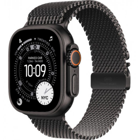 Часы Apple Watch Ultra 3 2025 49mm Black Titanium Case With Black Milanese Loop (L)