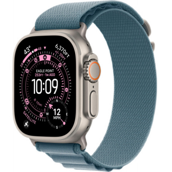 Часы Apple Watch Ultra 3 2025 49mm Natural Titanium Case With Light Blue Alpine Loop (L)