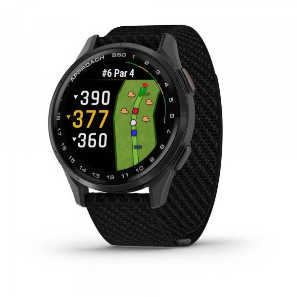 Часы Garmin Approach S50, 43mm, Black ComfortFit Nylon Band (010-03010-00)