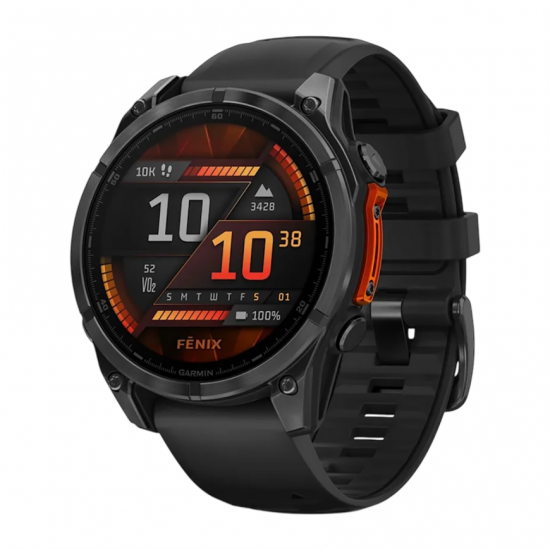 Часы Garmin Fenix 8, 47mm, AMOLED Slate Gray Black Silicone Band