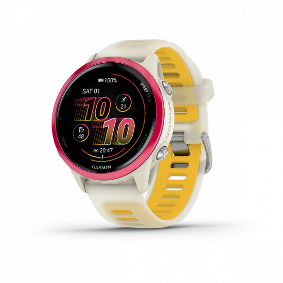 Часы Garmin Forerunner 570, 42mm, Ruspberry with Mango/Translucent Bone with Silver Buckle (010-02970-42)
