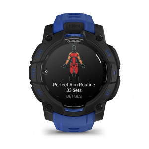 Часы Garmin Instinct 3, 45mm, Amoled Black with Bolt Blue Band (010-02936-03)