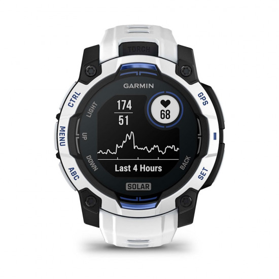Часы Garmin Instinct 3, 45mm, Solar Whitestone with Whitestone/Bolt Blue Band (010-02934-03)