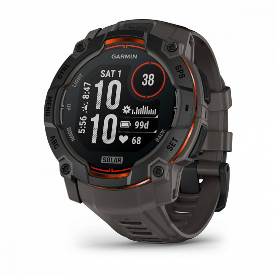 Часы Garmin Instinct 3, 50mm, Solar Black with Charcoal Band (010-02935-00)