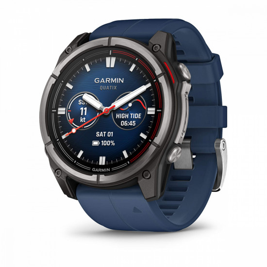 Часы Garmin QUATIX 8, 51 mm, Titanium/Captain Blue (010-02905-91)