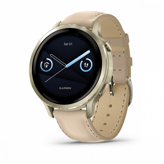Часы Garmin Venu 4 41mm, Lunar Gold Leather (010-03013-03)