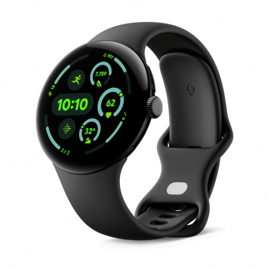 Google Pixel Watch 3, 45mm, Wi-Fi, Matte Black With Obsidian Band