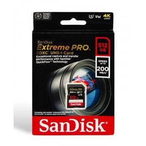 Карта памяти SanDisk 512GB SDXC Extreme PRO UHS-I (200R/140W) (SDSDXXD-512G)