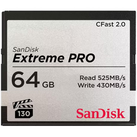 Карта памяти SanDisk 64GB Extreme PRO CFast 2.0 Memory Card (SDCFSP-064G-G46D)