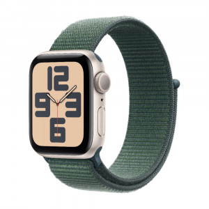 Часы Apple Watch Series SE 2024 40mm Aluminium Case, Starlight/Green Sport Loop
