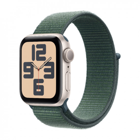 Часы Apple Watch Series SE 2024 40mm Aluminium Case, Starlight/Green Sport Loop