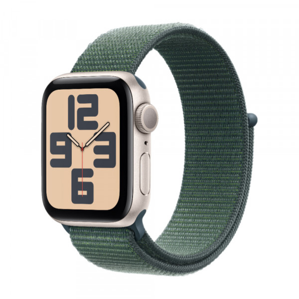 Часы Apple Watch Series SE 2024 40mm Aluminium Case, Starlight/Green Sport Loop