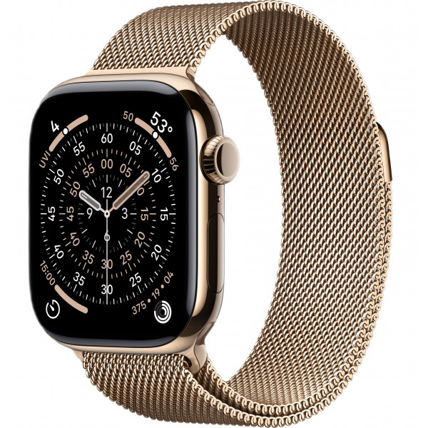 Часы Apple Watch Series 11 42mm Gold Titanium Case With Natural Milanese Loop