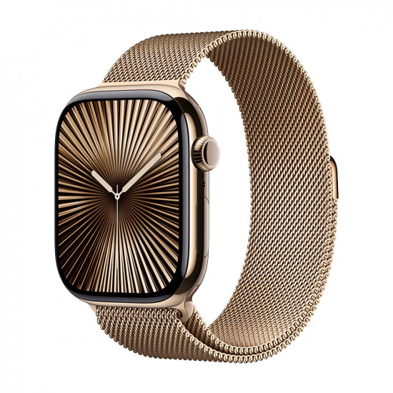 Часы Apple Watch Series 10 46mm Gold Titanium Case With Starlight Sport Band S/M