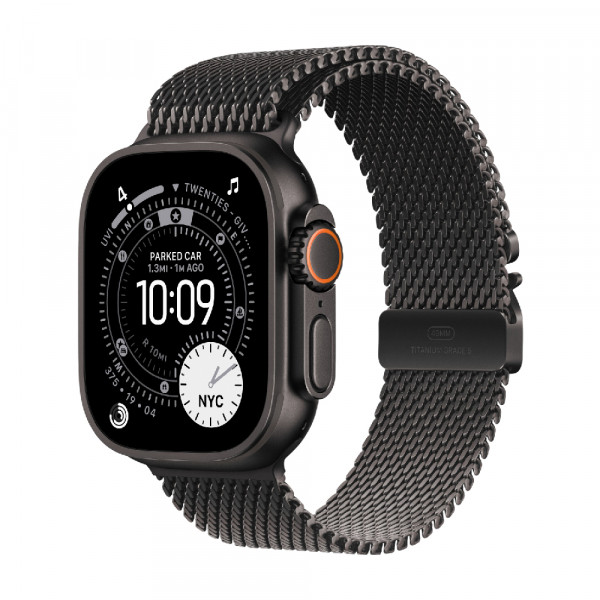 Часы Apple Watch Ultra 3 2025 49mm Black Titanium Case With Black Milanese Loop (S)
