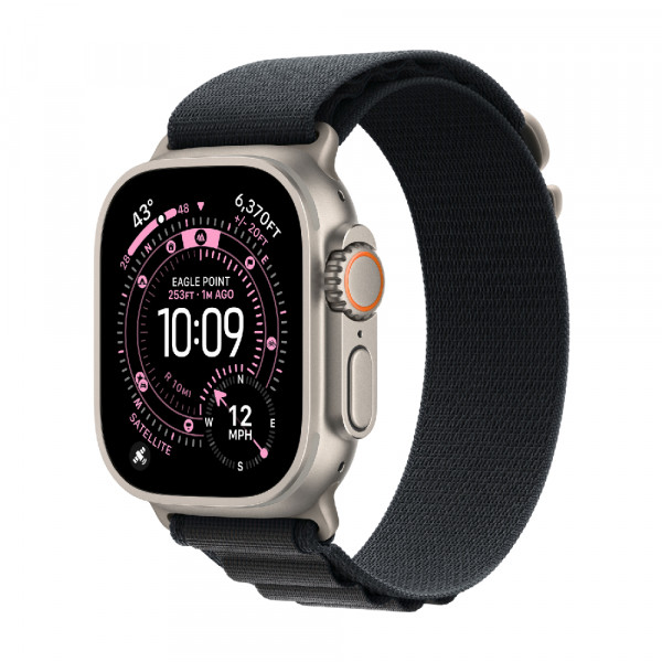 Часы Apple Watch Ultra 3 2025 49mm Natural Titanium Case With Black Alpine Loop (L)