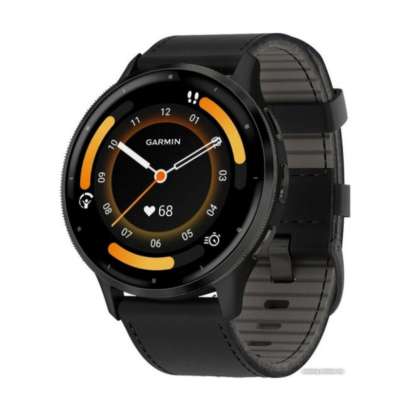 Garmin Venu 3, Slate Black With Leather Band (010-02784-52)