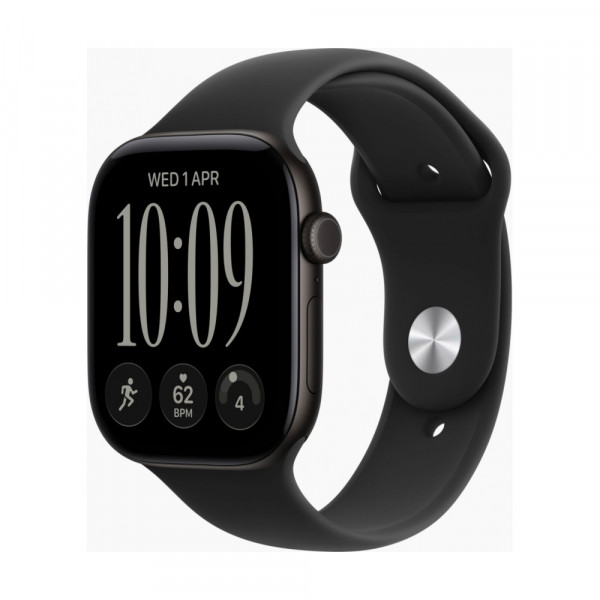 Часы Apple Watch Series 12, 46mm, Black Aluminium Case With Black Sport Band S/M