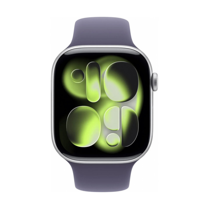 Часы Apple Watch Series 11, 46mm, Silver Aluminium Case With Purple Fog Sport Band S/M