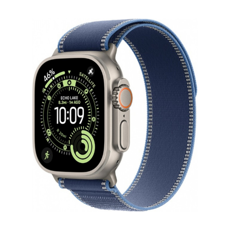Часы Apple Watch Ultra 3 2025, 49mm, Natural Titanium Case With Blue/Bright Blue Trail Loop S/M