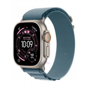 Часы Apple Watch Ultra 3 2025, 49mm, Natural Titanium Case With Light Blue Alpine Loop M